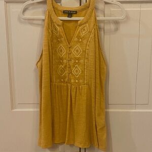 Cable & Gauge Mustard Sleeveless Blouse